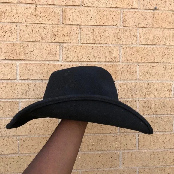 Scala 100% Wool Felt Unisex Cowboy Cowgirl Hat Western Cap Black Silver Buckle